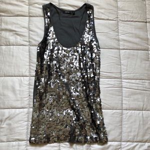 Shiny silver tank top